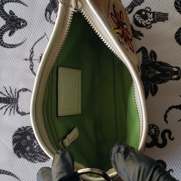 Coach burlap Demi Bumblebee shoulder bag - Picture 10 of 15